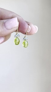 Peridot and Aquamarine Earrings, Lime Green and Blue Minimalist Teardrop Earrings Gold or Silver, August Birthstone, Summer Drops Mom Gift - Etsy