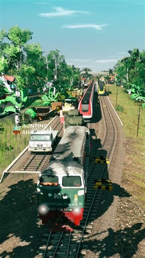 Various High Speed Trains Overtake Each Other on The Railroad Tracks #train #railway #railtrack