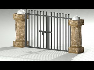 Steel Bars Gate Entrance 3D Model, AutoCAD 3D Modeling Training for Beginners - Qasim Danish