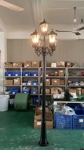 Outdoor Classic European Style Waterproof LED Garden Light Antique Street Light and Poles Aluminum Garden Lamp Post 25 AC 90 80