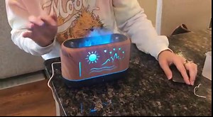 Flame Diffuser Humidifier 7 Flame Colors,Essential Oil Aroma Therapy Diffuser with Waterless Auto-Off Protection,Fire Air Diffuser for Home,Office,Bedroom