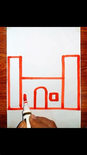 Step by Step Mosque Drawing 🕌 | Simple & Easy Art