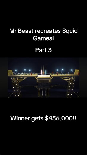 Mr Beast recreates Squid Games!! Winner gets $456,000!! Part 3 LIKE AND FOLLOW FOR MORE! #mrbeast #viralvideo #fyp #squidgame #squidgame2