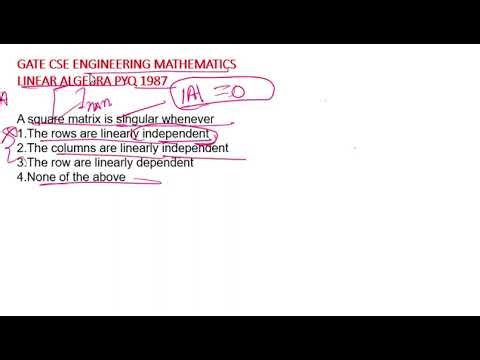 ENGINEERING MATHEMATICS GATE CSE LINEAR ALGEBRA PYQ 1987 1