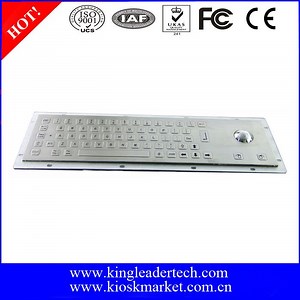 [Hot Item] Panel-Mount Flat Keys Metal Keyboard with Trackball