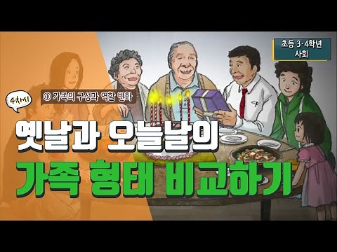 [초등 사회 3-2] ① 가족의 구성과 역할 변화 - 4차시 옛날과 오늘날의 가족 형태 비교하기