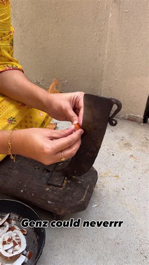 Feels and Frames By Abhi on Instagram: "Let’s start the kathipeeta challenge😅 [village skills, desi roots, tradition over trend, rural vibes, desi way of life, hands that know, old school skills, village life India, simple living, desi kitchen, roots not reels, culture check, then vs now, no filter life, Indian villages, authentic living, skill over style, kathipeeta challenge, village flex, real skills, no aesthetic only skill, desi savage, back to roots, village core, hardcore desi, tradition