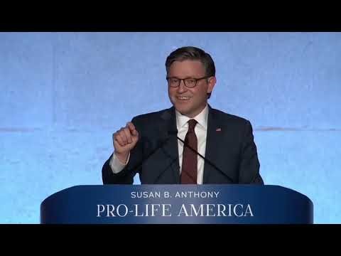 Speaker Johnson delivers remarks at the SBA Pro-Life America Gala