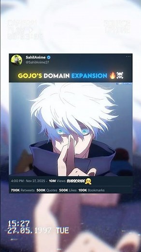 Gojo Uses Domain Expansion 💀 | Unlimited Void | JJK #shorts