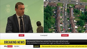 65K views · 819 reactions | Merseyside Police describe a man believed to be responsible for a shooting in Liverpool, where a nine-year-old girl was killed. Olivia Pratt-Korbel was killed shortly after 10pm on Monday night after a 35-year-old man, being chased by another man with a gun, forced his way into her house. Warning: This video contains graphic descriptions of the shooting. Read more: https://trib.al/uuwGuJx  Sky 501, Virgin 602, Freeview 233 and YouTube | Sky News | Facebook