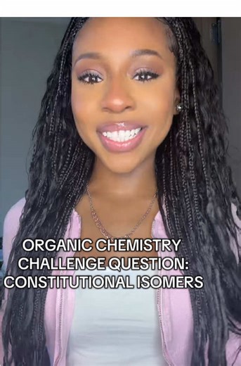 Constitutional isomers CHALLENGE question ⁉️ How’d you do 🤔? Follow for more chem practice, tips and lessons! #fyp #studytok #stem #college #organicchemistry