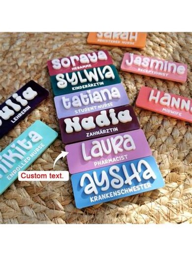 Customized Personalized Name Tag | Name Tag | Educators | Healthcare Workers | Doctors | Teachers | Dentists | Midwives | Interns | Cafes | Restaurants | Customized Work Name Tags | Work Name Tags | Personalized Name Tags | Acrylic Name Tags | Nurse Gifts | Teacher Gifts | Colorful | Cute | Adorable | Fun | Kawaii | Middle School | High School | College | Freshmen | Sophomores | Lower Grade Students | Fashion Accessories | Boyfriend | Girlfriend | Family | Friends ,Spring-Collection, Dopamine Wo