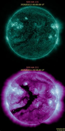 태양 전면 AIA-AIA 주간 동영상 (solar full-disk AIA-AIA movie : 2026. 3. 9 ~ 3. 15) #sun#solar#태양#SDO#UV#자외선
