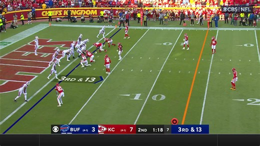 Allen's sidearm sling finds sliding Gabe Davis for 18-yard pickup on third-and-long