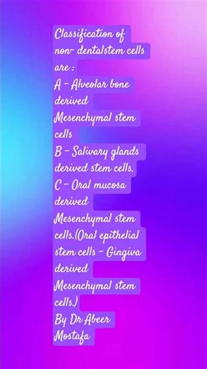 classification of non dental stem cells# classification of no dental stem cells