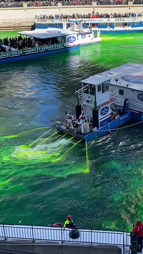 This is how it's done 💪 On Saturday morning, the Chicago Journeymen Plumbers Local 130 will dye the Chicago River green for the 63rd time to celebrate St. Patrick's Day. This is the process! #ChicaGOandKNOW | Choose Chicago