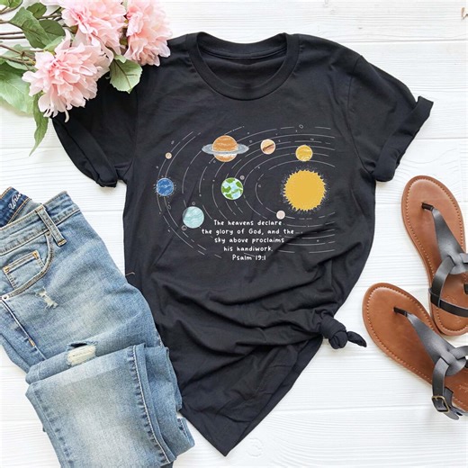 Psalm 19:1 Classical Conversations Cycle 2 Space T-shirt, Space Planets Shirt, Religious Gift, Faith Shirt, Religious Tee, Christian T-shirt - Etsy