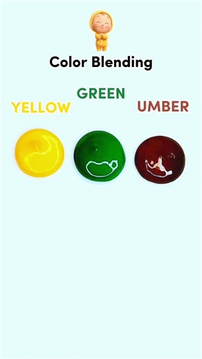 Yellow + Green + Umber = What Colors ? 😍 wait for the Surprise #colormixing #satisfying #painting