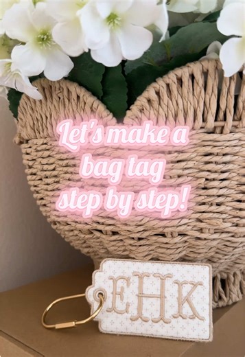 Bag tag tutorial 🩷🪡🧵 #machineembroidery #customembroidery #bagtag #embroidery #machineembroiderytips