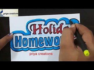 Holidays Homework Cover Page Designs | Easy Front Cover Designs | holiday homework front page design