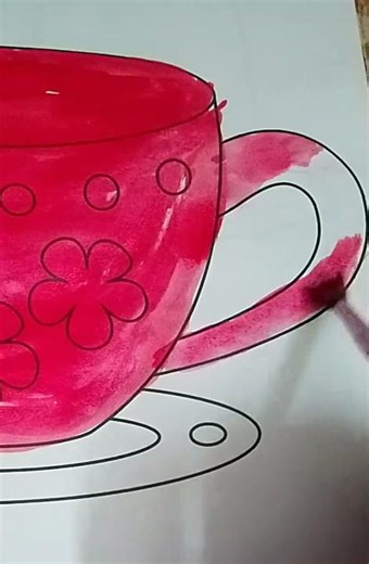 Let's paint a cup 🍵#watercolorpainting #easypaintingforbegginers #art #satisfying #viralpainting