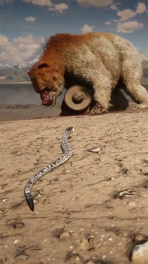Snake Saves Man From Bear Attack by the River - RDR2 Hero! #shorts