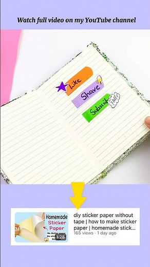 diy sticker paper without tape #shorts #stickers #diy