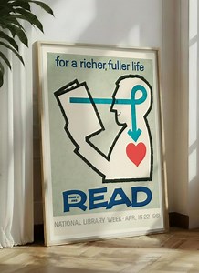 Vintage Library Week Poster: "wake up and Read" for a Richer, Fuller Life - Etsy
