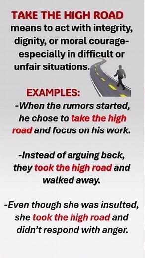 TAKE THE HIGH ROAD.
