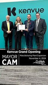 Kenvue recently celebrated the grand opening of their manufacturing site expansion in north #Guelph. This growth allows them to greatly increase their production and add many good-paying jobs. Kenvue and City staff worked closely together to ensure this project was ready to go promptly. Congratulations to Kenvue on your remarkable business success! | Mayor Cam Guthrie | Facebook