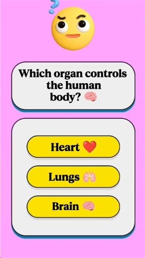 🧠 Can You Guess Which Organ Controls the Human Body? | Brain Quiz #Shorts