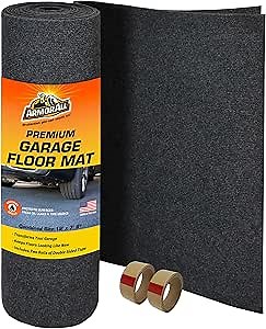 Armor All Premium Garage Floor Mat, Increased Thickness & Cushion, (Combined Size: 19’ x 7’6”), (Includes Double Sided Tape), Protects Surfaces - Absorbent/Waterproof/Durable (USA Made)