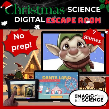 Christmas Science Escape Room activity. No prep task for middle school.