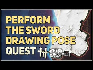 Perform the sword-drawing pose Where Winds Meet