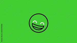 Animated happy face emoji icons on green screen background for motion graphics and video projects