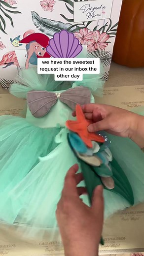 Infant princess ariel birthday party dress with sensory tail ! Wow we hope you love your birthday gift anber ! #ariel #princessariel #birthdaygirl #infantdress #babygirl #birthdaydress #firstbirthday #1stbirthday