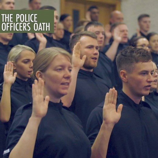 The poignant moment police officers promise to uphold the law. | BBC Scotland