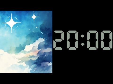 20 Minute Digital Timer with Calm Music, Sparkles