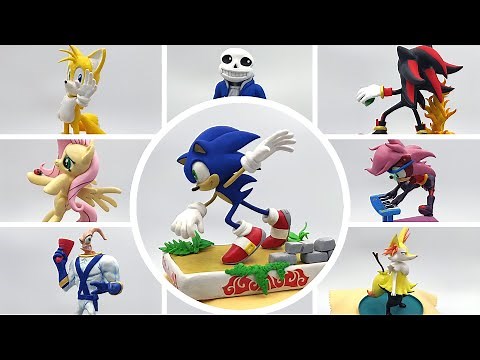 Sonic the Hedgehog (and others) Handmade Clay Figure Collection