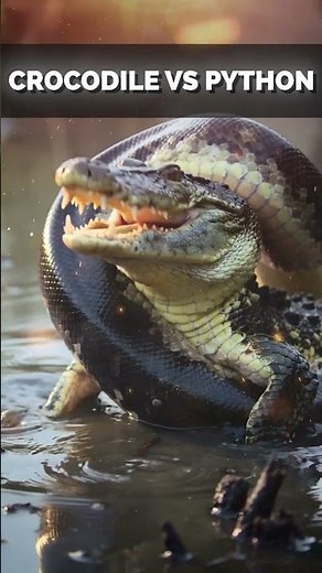 Crocodile vs Python – The Swamp Showdown! #shorts #CrocodileVsPython