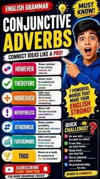 Conjunctive Adverbs Made Easy! 🔥 conjunction (part-4)