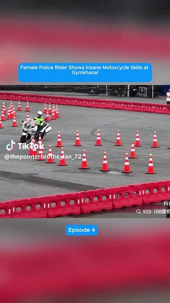 Female Police Rider Shows Insane Motorcycle Skills at Gymkhana!