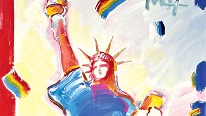 Statue of Liberty Museum features colorful Peter Max painting inspired by fireworks