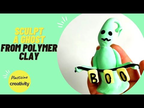 Making a ghost for halloween with polymer Clay