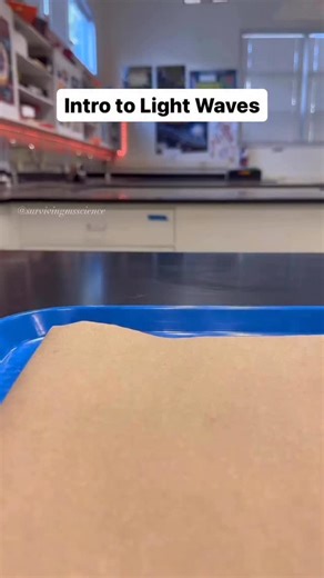 This is how I like to introduce light waves or when teach lights interaction with matter! 👏🏽 This can also be categorized as kitchen science because all it takes is some oil 😉. Students were given one tray of materials per group of 4: 🧪 250mL beaker 🧪 50mL beaker 🧪 200mL of oil in a separate beaker They were asked to draw their observations at 3 stages of the pouring (beginning, middle, and end). Start by having a student pouring the liquid into the smaller beaker first. Then have another 