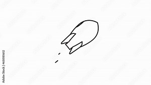 Rocket Animated line Icon. 4k Animated Icon to Improve Project and Explainer Video, rocket icon for upload sign, transfer file, data submit, game, and others.