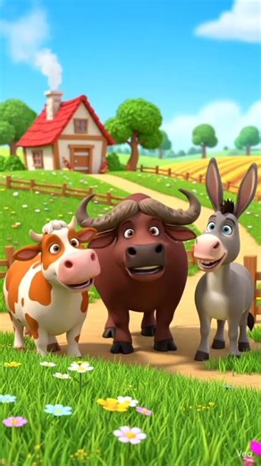 Cow, Buffalo & Donkey Funny Moments | Farm Animal Shorts 🐄🐃🐴 #youtubeshorts #cuteanimals