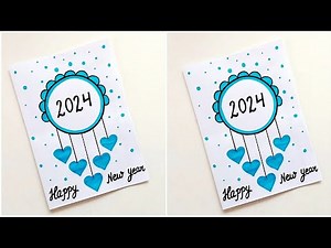 Easy & Beautiful white paper New year Card making |Handmade Happy New year 2024 |DIY Greeting Card