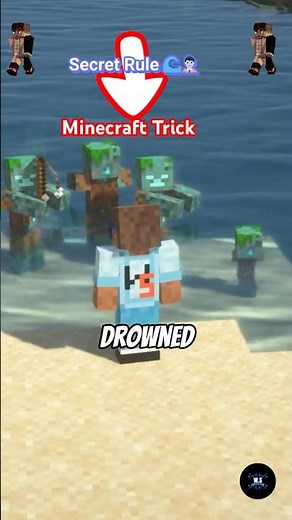 Drowned’s Secret Rule — When They Ignore You! #shorts #minecraft