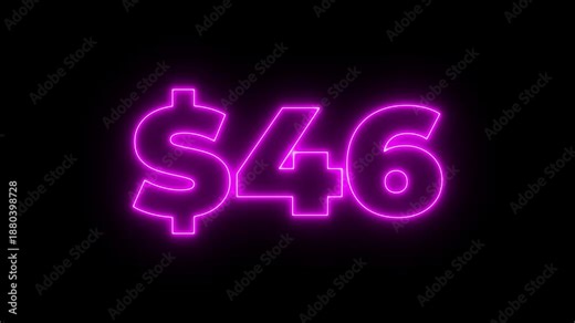 Neon number count from 0 to 100 Dollar animation on black background.0 to 100 dollar counting animation. 100 dollar neon sign Counting money and digits increasing. Counting Numbers from 0 to ...